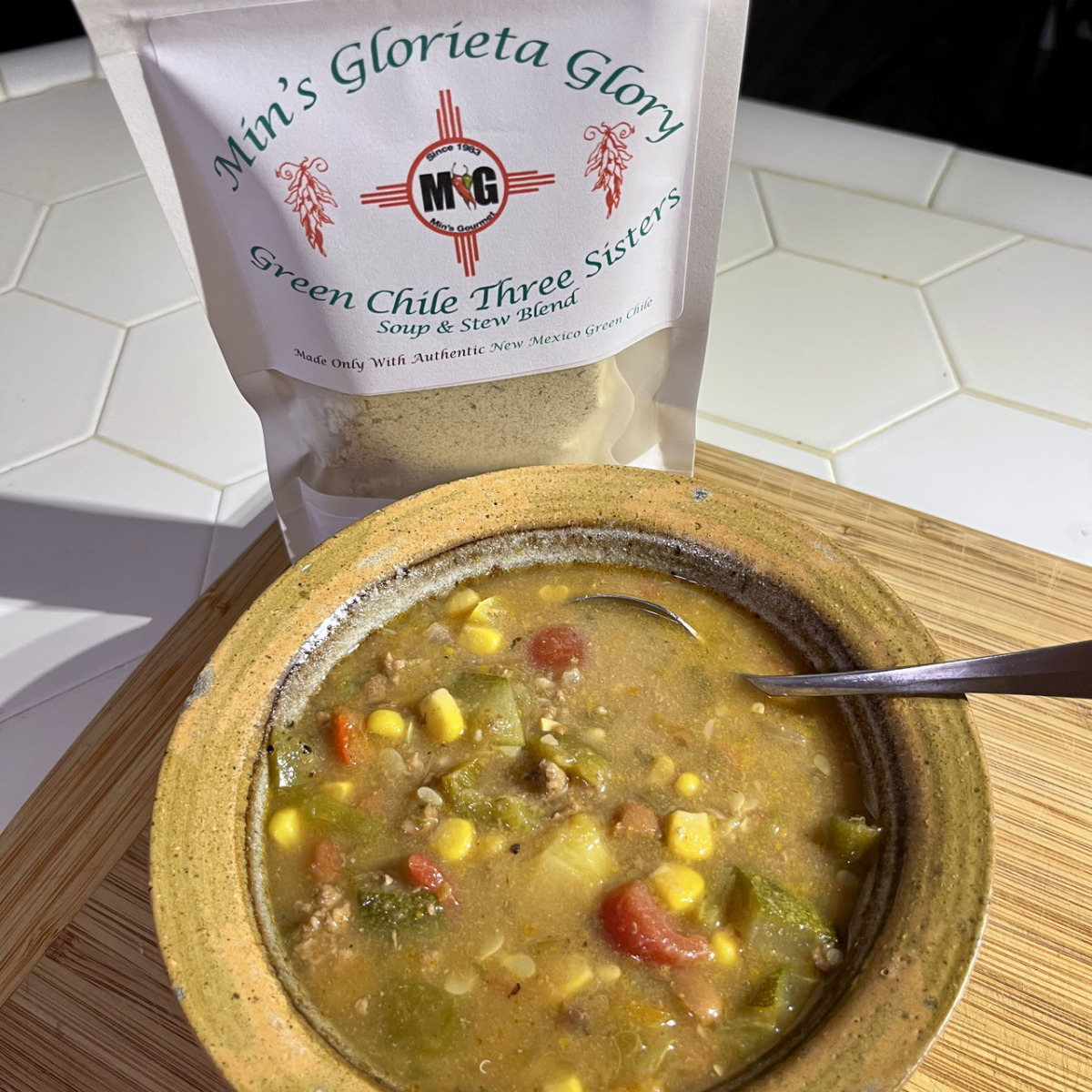 Min's Green Chile Three Sisters Soup Mix in a Meal